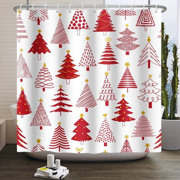 Christmas Shower Curtains for Bathroom Christmas Trees Shower Curtain Winter Fabric Shower Curtain Waterproof Bathroom Curtains 60x72inch