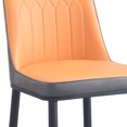 thumbnail image 6 of PU Dining Chair Set of 4, Upholstered Kitchen Chair with Back and Iron Metal Gold Plated Legs, Modern Accent Dining Chairs Side Chair for Living Room Dining Room Kitchen, Orange, 6 of 7