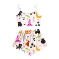 thumbnail image 4 of FASHOFT Cute Halloween Pajama Sets for Women 2 Piece Summer Ghost Print Cami Top and Shorts Pj Set White S, 4 of 4