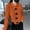 Orange, variant on Women Coat Women's Lazy Style High Collar French Retro Gentle Style Knitted Cardigan Jacket