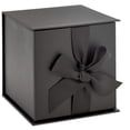 thumbnail image 1 of Hallmark - Caja de regalo peque&ntilde;a con lazo y relleno de papel triturado (caja de regalo negra de 4 pulgadas) para bodas, graduaciones, cumplea&ntilde;os, d&iacute;a del padre, regal, 1 of 7