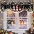 thumbnail image 6 of Christmas Tree Gnomes Tie Up Valances Curtain, Winter Snowflake Eucalyptus Leaves Black Adjustable Rod Pocket Short Window Treatment Tie Up Curtains Valances for Kitchen Living Room Bathroom 54x18 In, 6 of 9