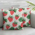 thumbnail image 3 of Orinice Strawberry Leaf Graphic Decorative Throw Pillow Cover Short Plush for Home Couch Living Room Bed Sofa Car Bedroom 1PC 24x24in, 3 of 5