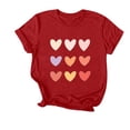 thumbnail image 1 of Camiseta de Manga Corta de Cuello Redondo Impresa para las Mujeres Día de San Valentín, Mezcla Ligera de Poliéster para Primavera Verano Otoño, 1 of 7