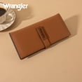 thumbnail image 5 of Wrangler Purses for Women Slim Thin Wallet RFID Blocking Bifold Clutch with Zipper Coin Purse Original Branded Leather Wallet with Card Holder, Brown, 5 of 7