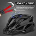thumbnail image 3 of Set Casco De Bicicleta  Bloosom Adulto Ciclismo Negro 52-58 cm, 3 of 4