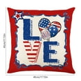 thumbnail image 3 of OutmaxHome Patriotic 4th of July Linen Pillow Covers 18x18 Inch Independence Memorial Day Throw Pillow Case Cushion Cover for Bedroom Sofa Living Room Couch Chair, 3 of 6