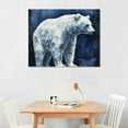 thumbnail image 2 of GOSMITH  Cottage Canvas Wall Art Bear Navy Blue Painting Country Animal Images Bathroom Living Room Home Decoration Art, 2 of 4