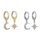 thumbnail image 5 of Qarigey 1 par de pendientes de luna y estrella joyería exquisita Irregular brillante para niña accesorio de moda para decoración de orejas AP008247-02, 5 of 6
