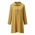 thumbnail image 4 of XVJRHAK Summer Dresses for Women 2024 Women's Autumn New Printed Long-Sleeved Casual Low-Cut Sexy Dress Club Dresses for Women (Yellow,XL), 4 of 8