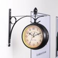 thumbnail image 1 of Reloj de estación de doble cara XLBLY jardín montaje en pared negro, 1 of 1