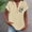 1-Khaki, variant on Anqov T Shirts for Women, Solid Color V Neck Collar Button Short Sleeve Loose Tops, Daily Fashion Casual Summer Beach Breathable Shirts