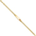 thumbnail image 2 of 14K Yellow Gold Medical Soft Diamond Shape Red Enamel Curb Link Id Bracelet (7 X 7.5) Made In United States xm554fc-7, 2 of 5