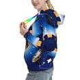 thumbnail image 2 of Kdxio Blue Casino Print Womens Oversized Hoodies Sweatshirts Hooded Pullover Tops Sweaters Casual-X-Large, 2 of 7