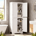 thumbnail image 4 of TEENFON 67” Storage Cabinet, Kitchen Pantry Cabinet with 4 Doors and Adjustable Shelves, Cupboard, Tall Bathroom Cabinets for Dinning Room, Living Room, White, 4 of 8