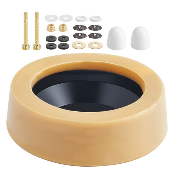 VEVOR Toilet Wax Ring Kit, 1.6-Inch Extra Thick Wax Ring for Toilet Bowls with Rust-Resistant Brass Bolts, Caps and Washers, Fits 3-Inch or 4-Inch Drain Pipes, Superior Sealing Performance