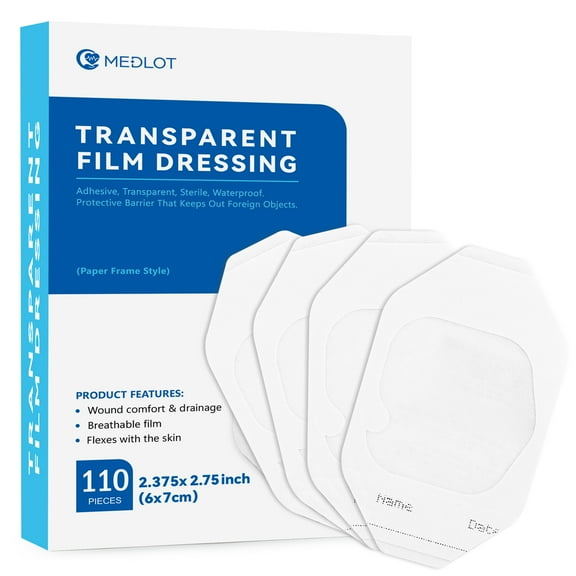 LotFancy Transparent Film Dressing, 2.37" x 2.75", 110PCS, FSA HSA Eligible, Waterproof Wound Cover Bandage
