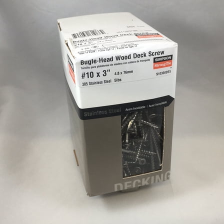 Simpson Strong-Tie Bugle Head Star Drive Wood Deck Screw #10 x 3" 340 CT