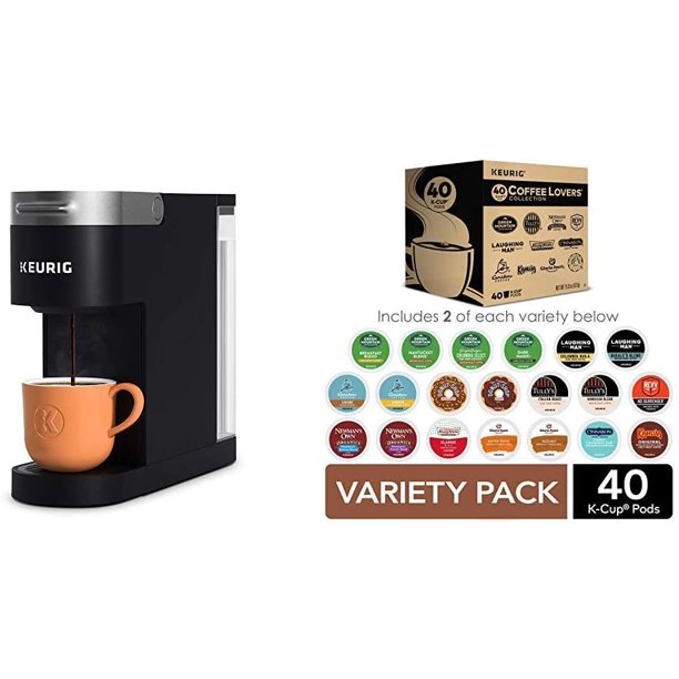 Keurig K-Slim Coffee Maker with Coffee Lovers 40 Count Variety Pack