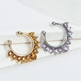 thumbnail image 7 of Soumake Women'S Fashion Punk Rhinestone Inlaid U-Shaped Fake Septum Clicker Nose Rings Fashion, 7 of 7