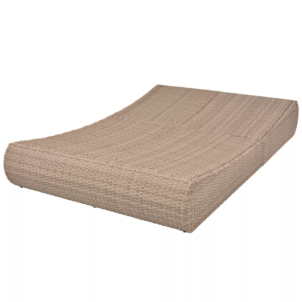 Kepooman 2-person Lounges Sunbed for Patio, Beige