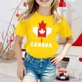 thumbnail image 2 of GDREDA Canada T-Shirts à Imprimé Drapeau Canada Day T-Shirt à Manches Courtes pour Filles T-Shirt d'Été à Col Rond Coupe Décontractée T-Shirts Basiques, 2 of 4