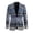 Blue Geometric Pattern, variant on Polyester Suit Jacket for Casual Business, Solid Modern Blazer, Mexico Flag Pattern