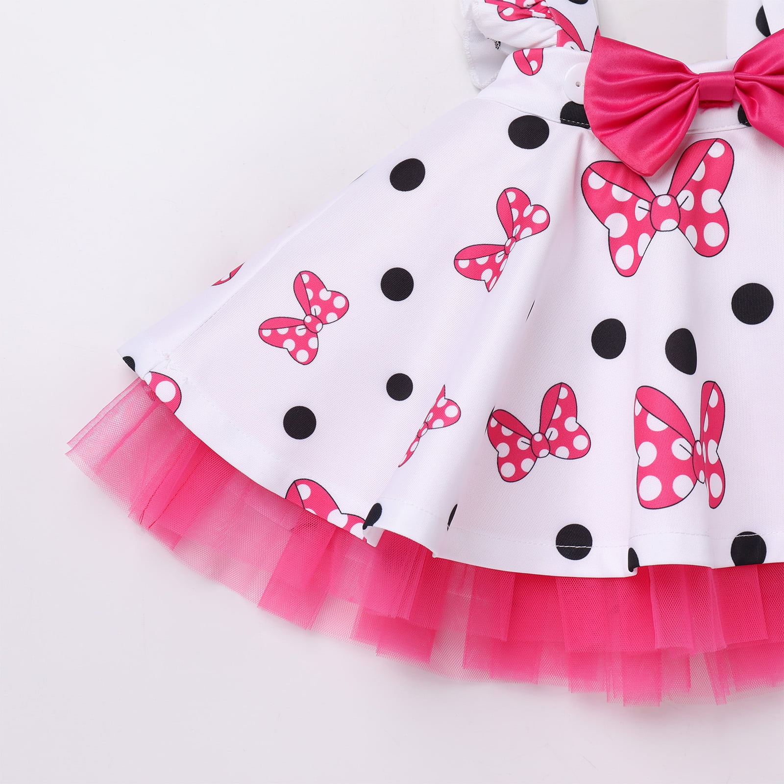 IDOPIP Baby Girls Mouse Birthday Outfit Shirt Overalls Skirt Headband 3-4 Years Black