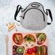 thumbnail image 5 of Bolsa de almuerzo aislada tamaño perfecto resistente refrigerador almuerzo bolsillos reutilizables fiambrera para oficina entrenamiento cocina , gris Soledad Bolsa de almuerzo, 5 of 8