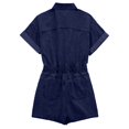 thumbnail image 5 of SRZYMJ Athletic Women's Jumpsuit Stylish Women's Denim Jumpsuit Casual Summer Short Sleeve Romper Featuring Functional Pockets And Comfortable Straight Leg, 5 of 5