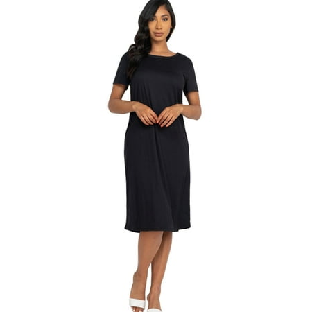 Pastel by Vivienne Women's T-Shirt Midi Dress Black Large