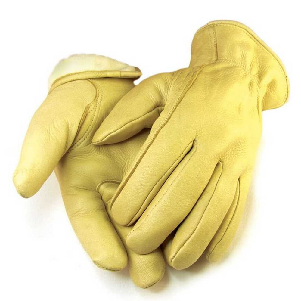 NorthStar Mens Full Grain Tan Deerskin Gloves Lined 40 gram 3M