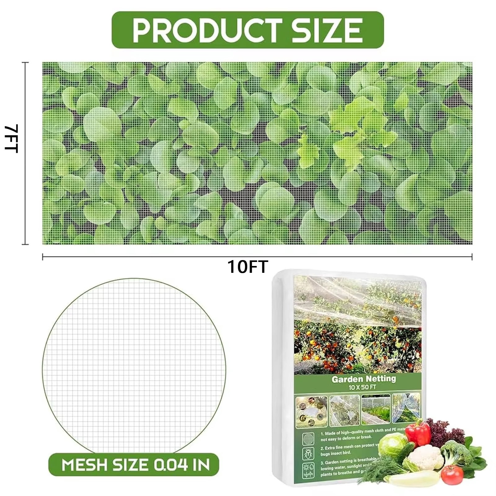 Ultra Fine Garden Mesh Netting 2X3M Insect Netting for Garden Vegetable Plants Fruit Trees Protective Cover Against Birds Pests 01-White