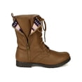 thumbnail image 2 of Qupid BD65 Women Leatherette Tribal Foldable Military Lace Up Boot, 2 of 6