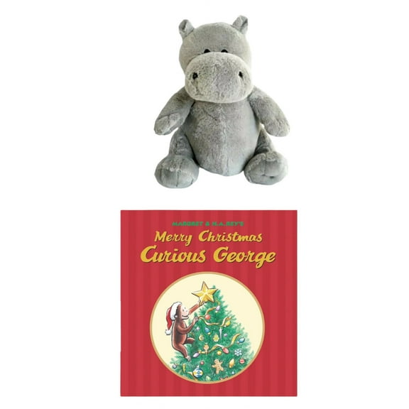 jki Hippo of Curious George & Christmas Book Set Kohl’s 12" Plush Stuffed Animal New