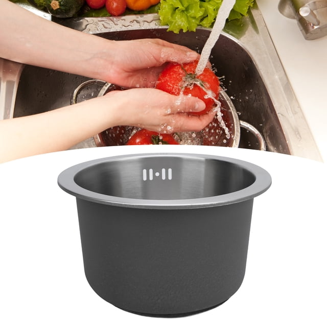 Évier de Cuisine sous-Mouvant, 28cm Acier Inoxydable Fait Main Bol Unique Évier de Cuisine avec Passoire, Évier de Bar sous-Mouvant, Petit Bol Unique Évier de Cuisine pour Bar RV