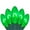 Green, variant on Wintergreen Lighting C9 LED FlexFilament Christmas Lights, Outdoor Vintage Filament Christmas Lights, Green Wire, Blue PET Bulbs, 15 Lights, 15 Ft
