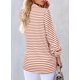 thumbnail image 2 of Camisa a la moda elegante, holgada, a rayas, para mujer, roja, 2 of 6