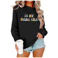 thumbnail image 2 of Tanghaowl Women Sweatshirt Ladies Fashion Casual Letter Printed Long Sleeved Hoodie Top with Soft Breathable Material Black XXXL, 2 of 3