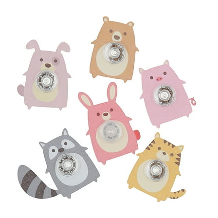 2" Pastel Animal-Shaped Plastic Fidget Spinners - 12 Pieces