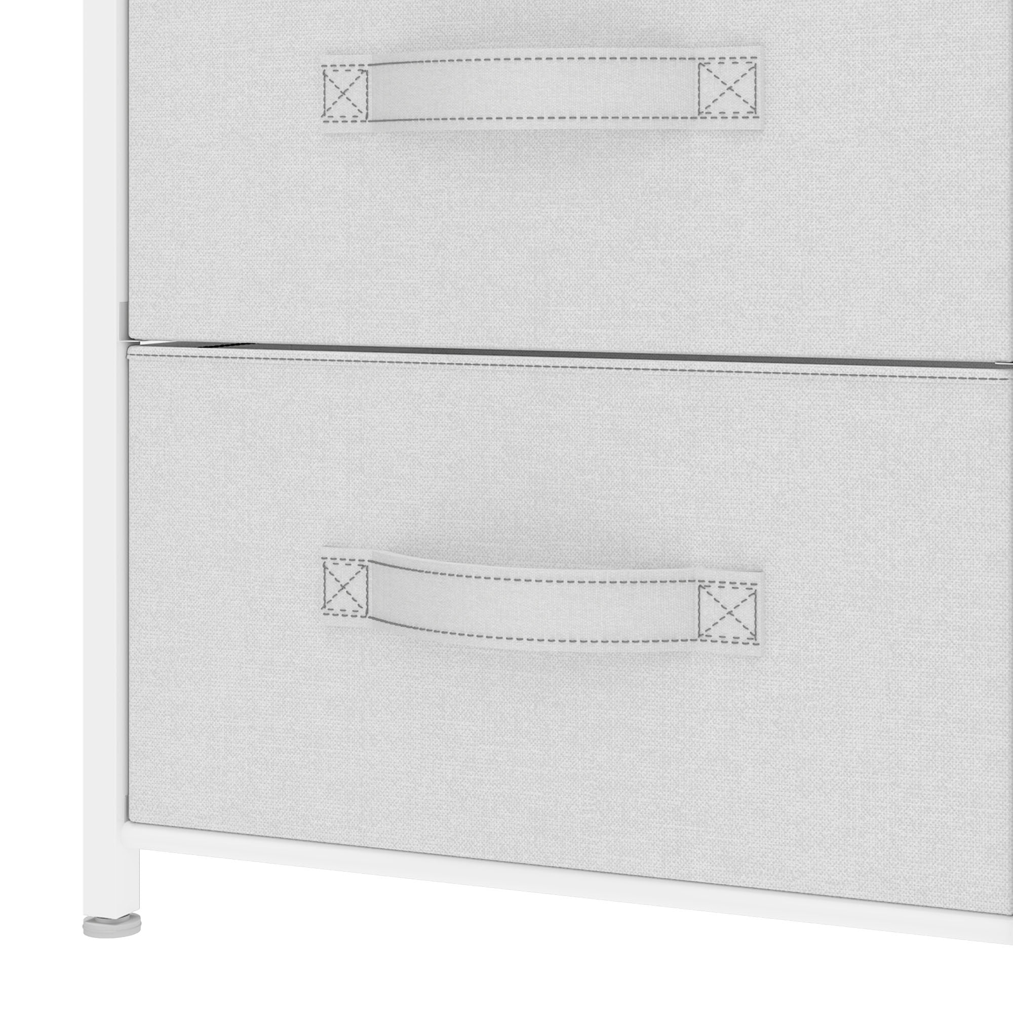 Uforic 5-Drawer Vertical Dresser,Fabric Storage Tower with Steel Frame and Wooden Top,Organizer Unit for Living Room and Hallway Light Gray
