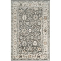 SAFAVIEH Maharaja Caelestinus Border Area Rug, Charcoal/Ivory, 5' x 8'