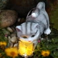 thumbnail image 2 of Cat and Butterfly Solar Garden Statue, Cute Figurine with Cat Holding Butterfly, Outdoor Lawn Art for Mom Grandma, Housewarming Gift, 2 of 7