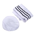 thumbnail image 2 of Uniforme de baile de rendimiento para niños, sesión de fotos, sombrero azul marino, falda, trajes, ropa de marinero, disfraz para niñas (blanco + negro, 110 cm), 2 of 6