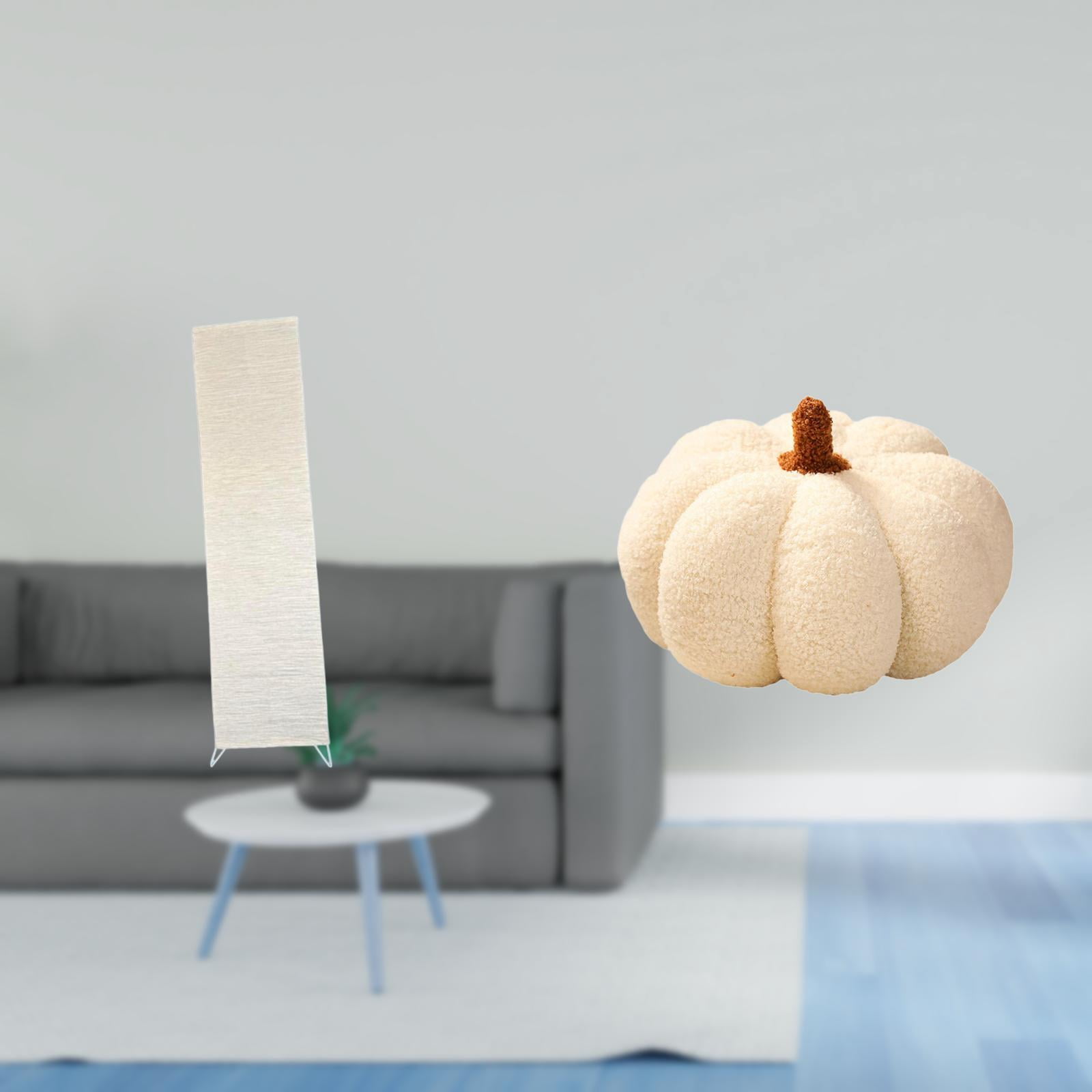 Dualoai Pumpkin Floor Lamp Shade Plush Decorative Living Room Sofa Cushion Halloween Standing Light Cover for Bed Bedroom Decor