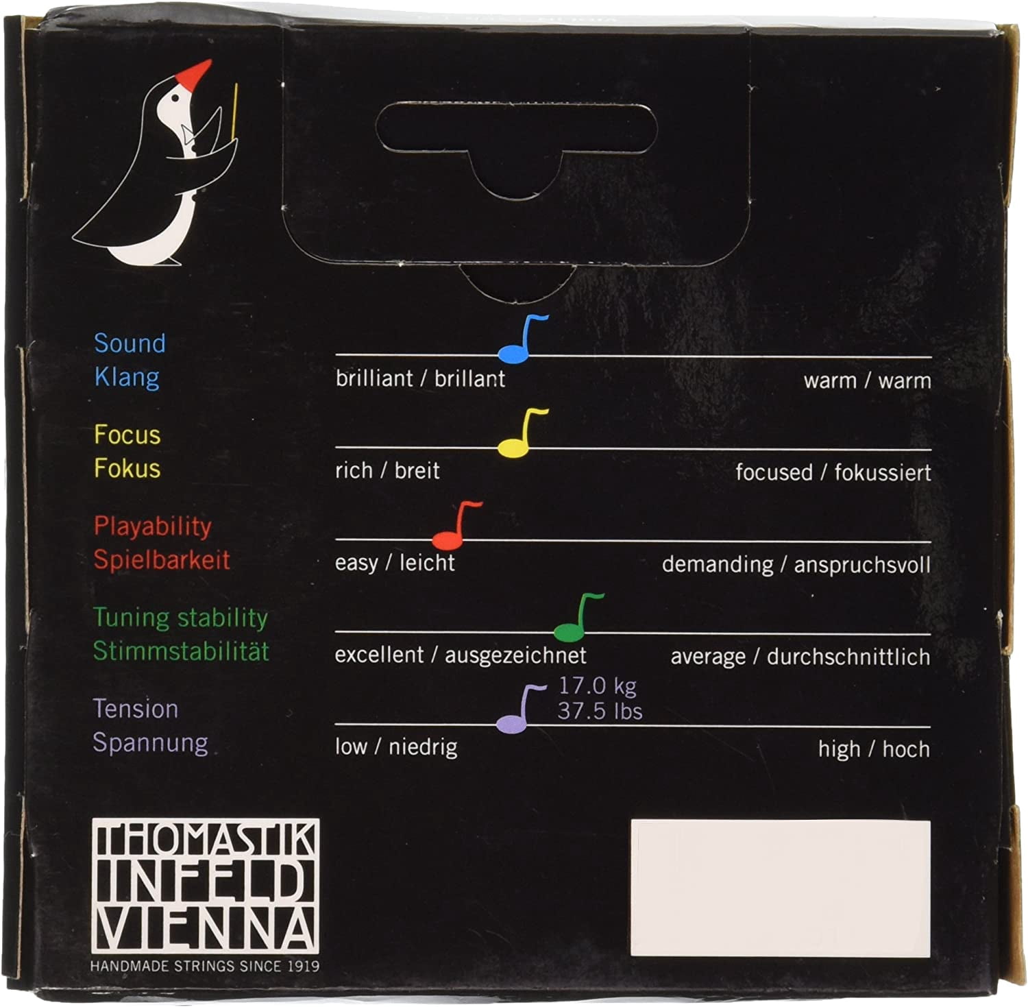 Thomastik Dominant 1/8 Size Violin Strings 1/8 Set, Steel E String, Ball End