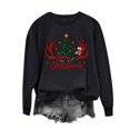 thumbnail image 5 of asdoklhq Christmas Women Sweatshirt Women's Round Neck Christmas Printed Sweatshirt Long Sleeved Top Sweatshirt Black S, 5 of 6