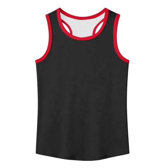 Glisme Girl T Shirts 6-7 Years O Neck Vest Tops Sleeveless Solid Color Sports Shirts Cute Clothes Black