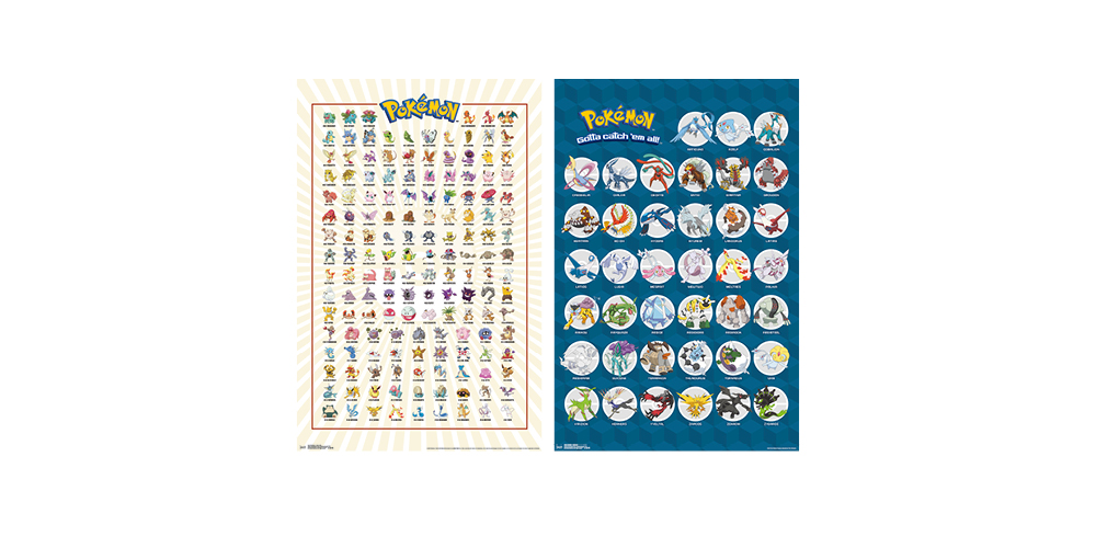 Trends International Pok/émon-Kanto Grid Clip Bundle Wall Poster 22.375 x 34 Multi