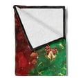 thumbnail image 2 of Christmas Soft Flannel Fleece Blanket, Trippy Xmas Tree Backdrop Traditional Themed Jingle Artisan Design Print, Cozy Plush for Indoor and Outdoor Use, 50" x 70", Burgundy and Green, by Ambesonne, 2 of 5